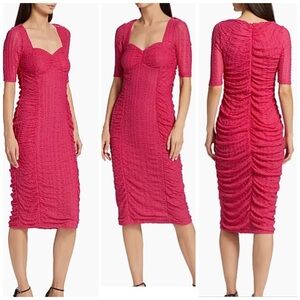 Ganni Fuchsia Midi Dress